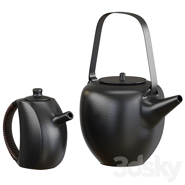 Teapot set 2 with 3 materials 3DSMax File - thumbnail 2