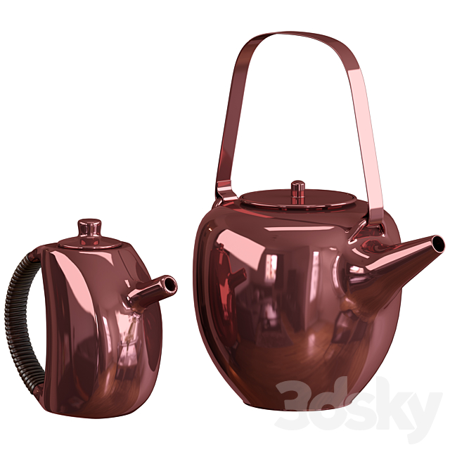 Teapot set 2 with 3 materials 3DSMax File - thumbnail 3