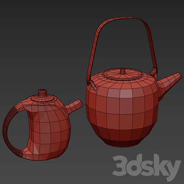 Teapot set 2 with 3 materials 3DSMax File - thumbnail 7