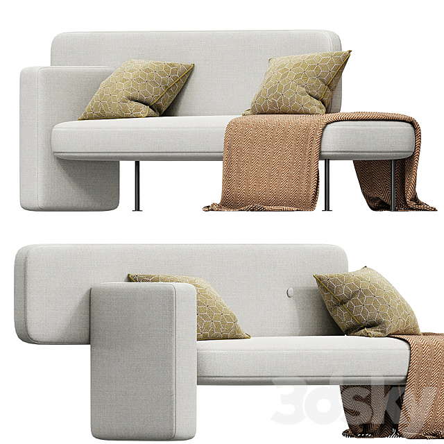 Pebble Sofa  Pebble Bench_sofa by Bolia.  Design by Glismand & Rüdiger 3d