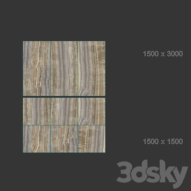 Onyx porcelain stoneware Onice Grigio 3DS Max Model - thumbnail 4