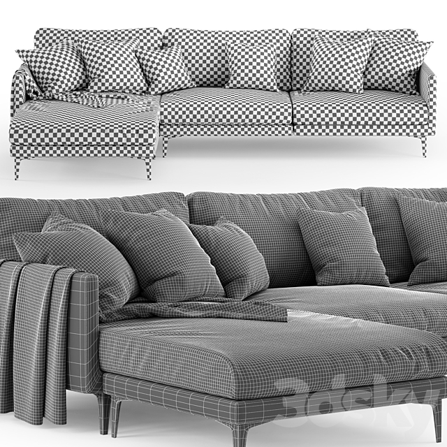 Corner sofa CENTQUATRE Duvivier Canapes 3DSMax File - thumbnail 5