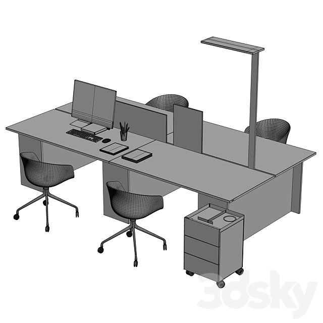 Gumpo Office table set (corona 7+ vray) 3DSMax File - thumbnail 3