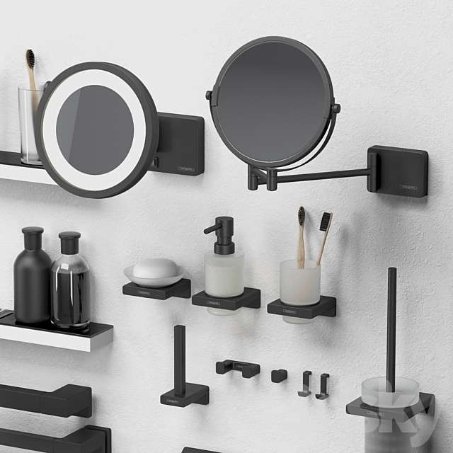 Hansgrohe set of bathroom accessories and decor 3d Download