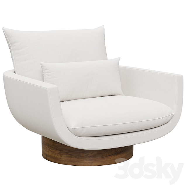 Rua Ipanema Lounge Chair by Yabu Pushelberg in Textured Wool ‘High Base’ 3DSMax File - thumbnail 1