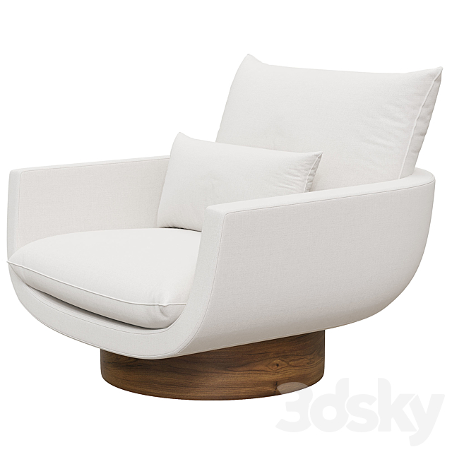Rua Ipanema Lounge Chair by Yabu Pushelberg in Textured Wool ‘High Base’ 3DSMax File - thumbnail 2
