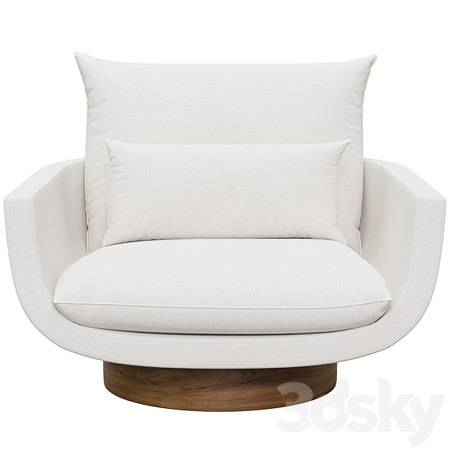 Rua Ipanema Lounge Chair by Yabu Pushelberg in Textured Wool ‘High Base’ 3DSMax File - thumbnail 3