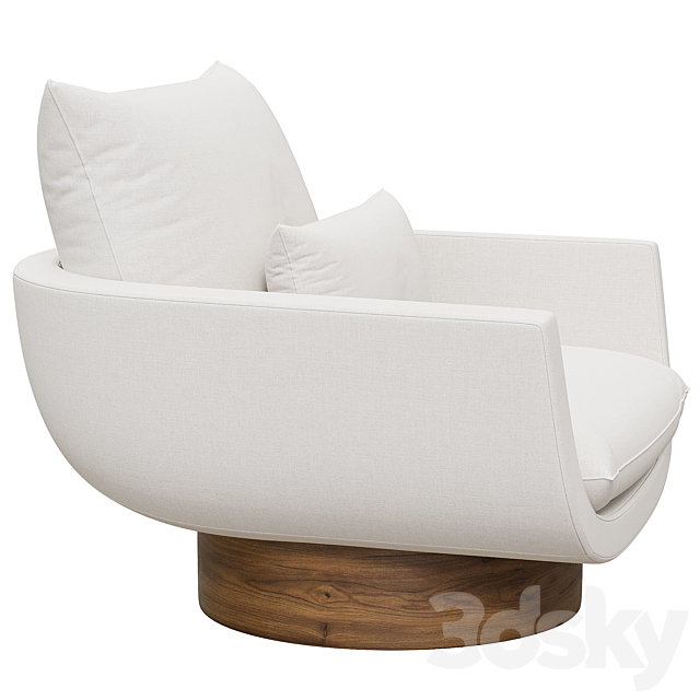 Rua Ipanema Lounge Chair by Yabu Pushelberg in Textured Wool ‘High Base’ 3DSMax File - thumbnail 4