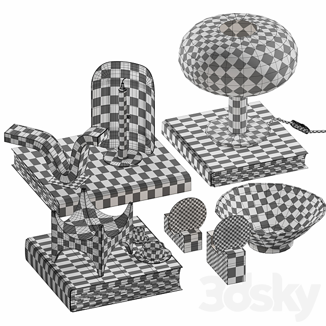 Coffee table decor set 035 3d