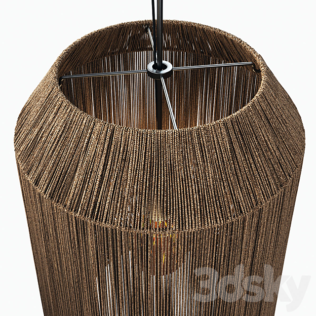 Lamp barrel rope n10 _ Chandelier barrel made of ropes No. 10 3DSMax File - thumbnail 2