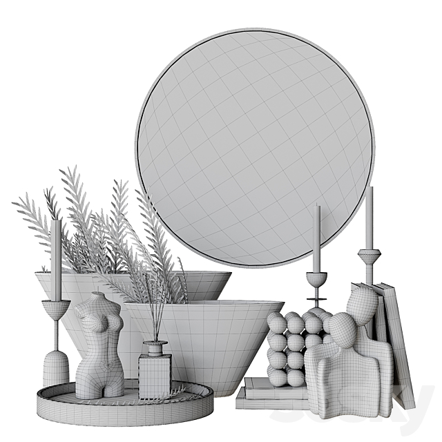 Decorative set with bas-relief 3DSMax File - thumbnail 4