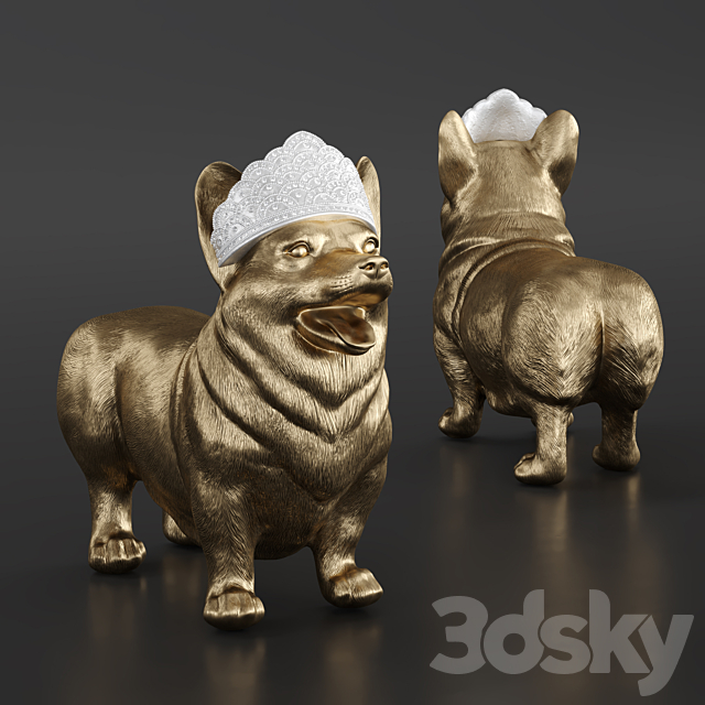 Royal Standing Corgi 3d