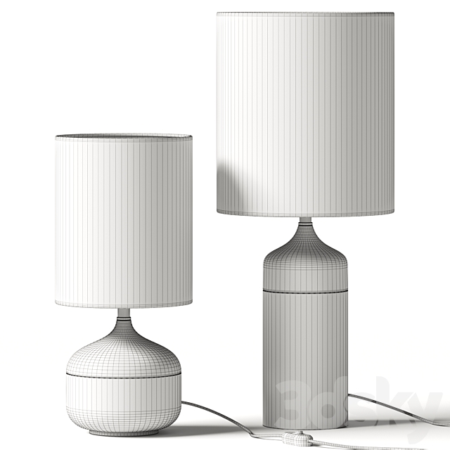 Pottery Barn Stephe Glass Table Lamps 3DSMax File - thumbnail 3