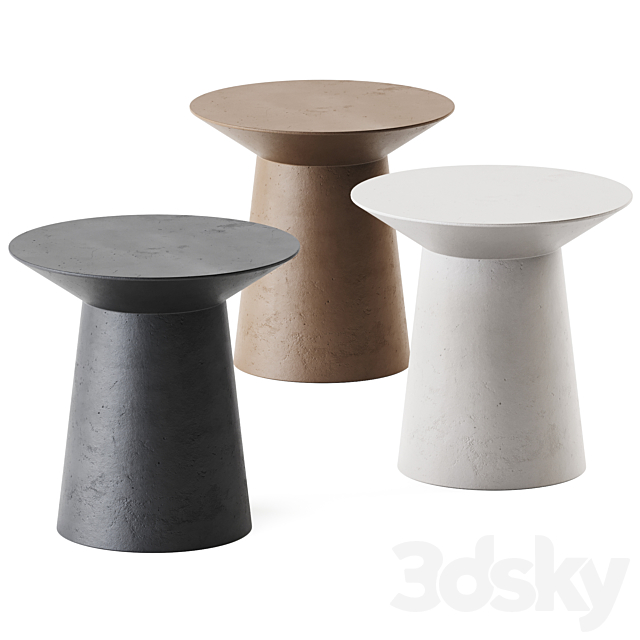 Holly Outdoor Concrete Side Table 3DSMax File - thumbnail 1