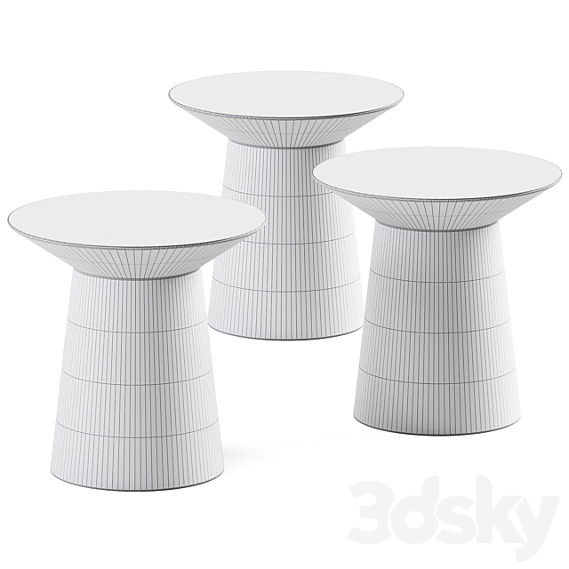 Holly Outdoor Concrete Side Table 3DSMax File - thumbnail 2
