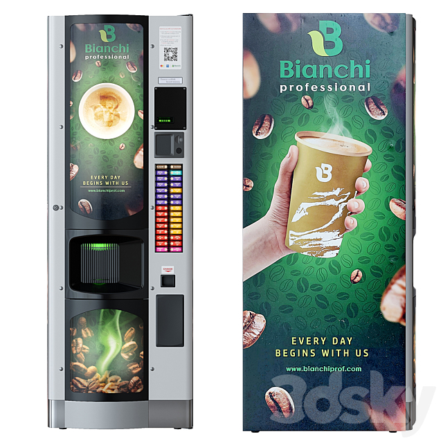Coffee machine. Vending machine. Terminal. Bianchi 3d