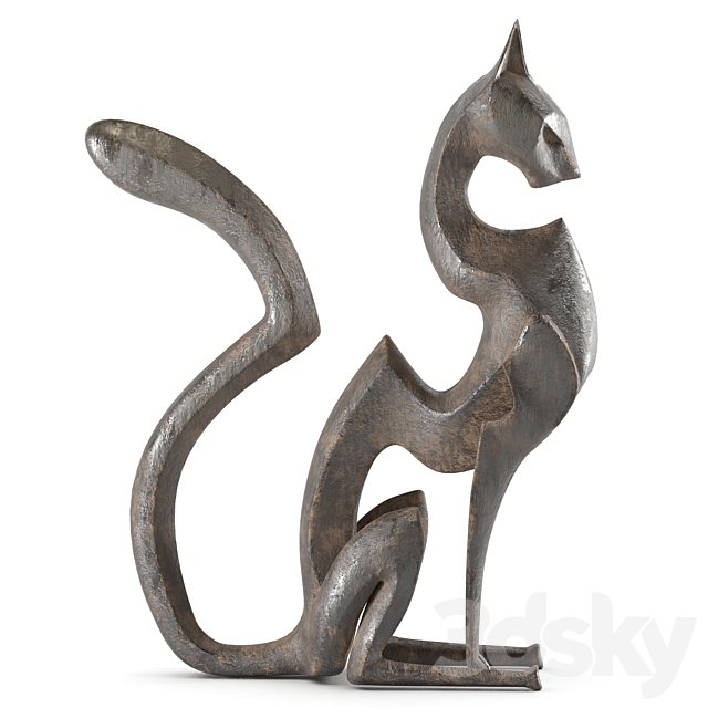 Black cheetah sculpture 3d