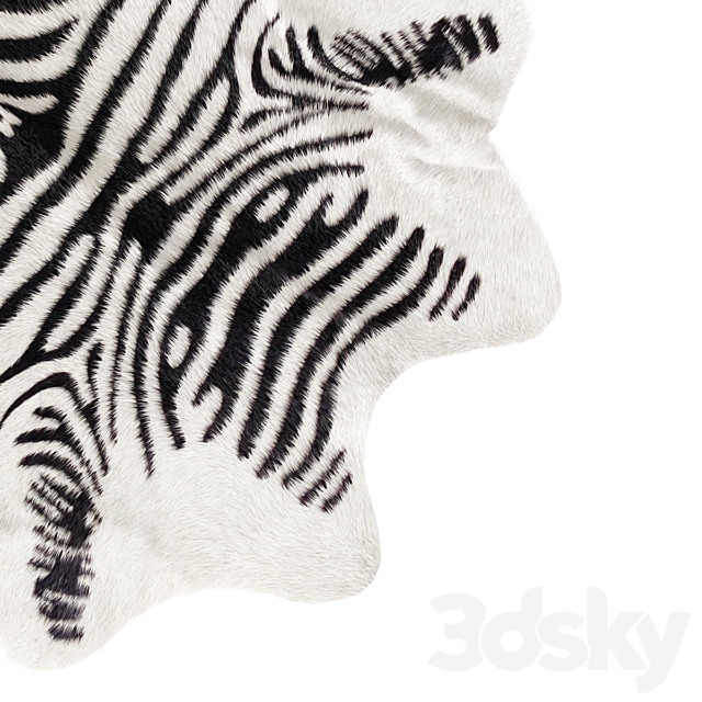 Cowhide Rug Zebra 3dsky