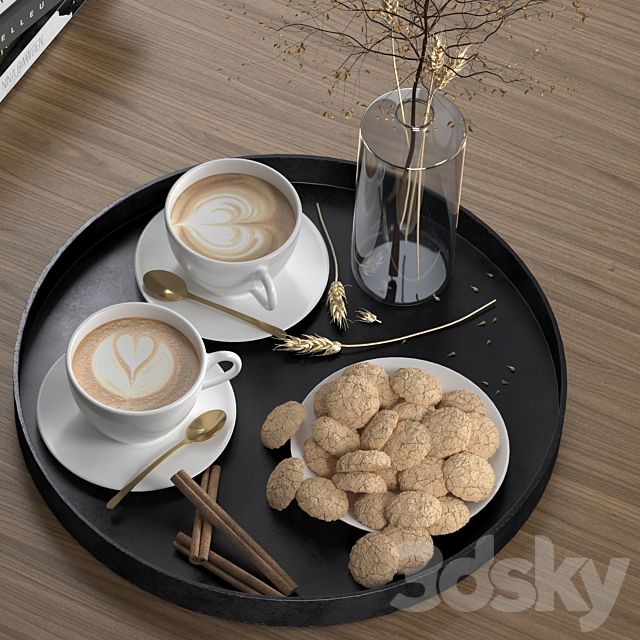 Coffee Table Decor Set 01 DrCG Model 05 3dskyfree