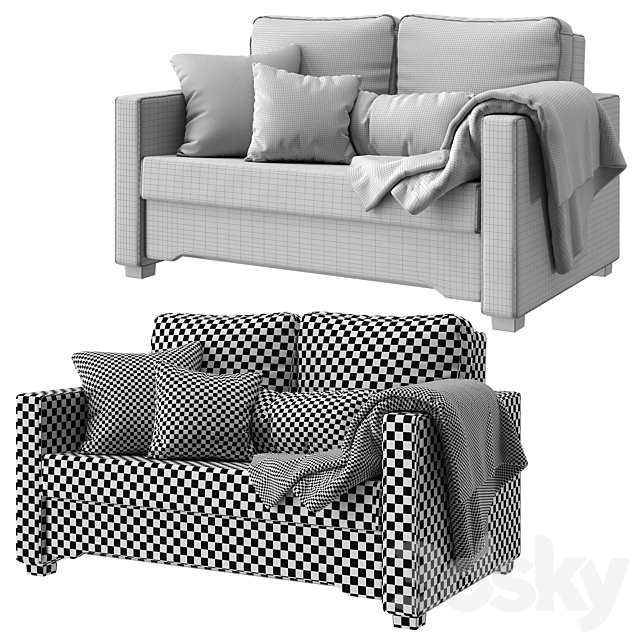 IKEA BACKSEDA 2-seater sofa bed. 2 colors 3DSMax File - thumbnail 5