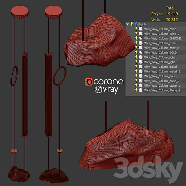 Milky Way Floor-to-ceiling Column 3dmodel