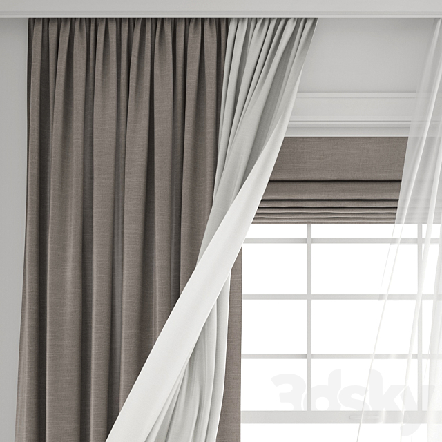 Curtain 432_Wind blowing effect 12 3d