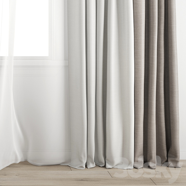 Curtain 432_Wind blowing effect 12 3dsky