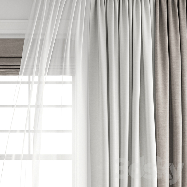Curtain 432_Wind blowing effect 12 3dskyfree