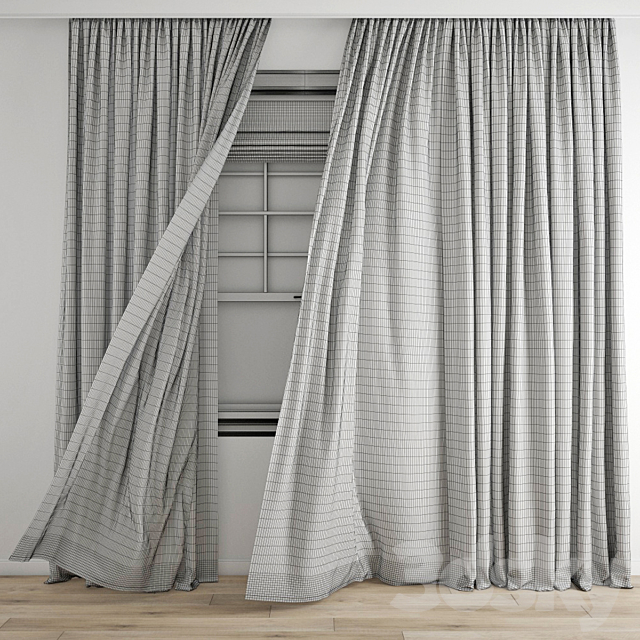 Curtain 432_Wind blowing effect 12 3dmodel