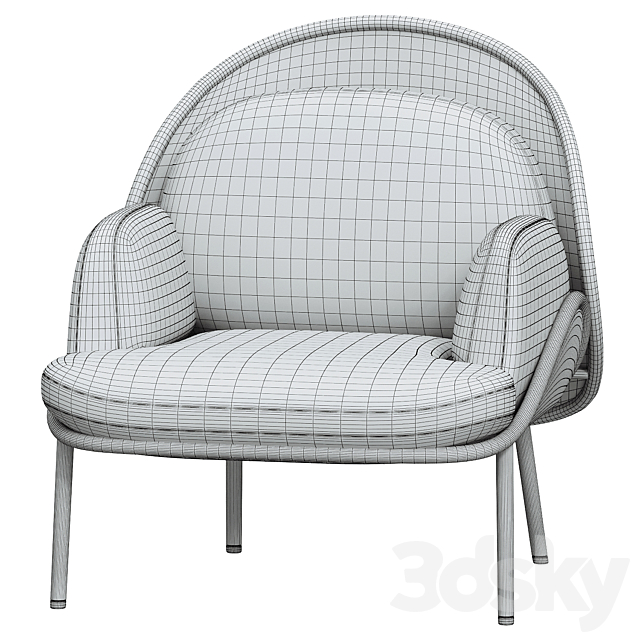 MDD MESH Low-back wingchair Designer Krystian Kowalski Collection Mesh 3dskyfree