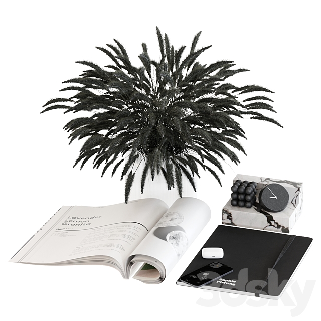 Black & white decorative set 3DSMax File - thumbnail 1
