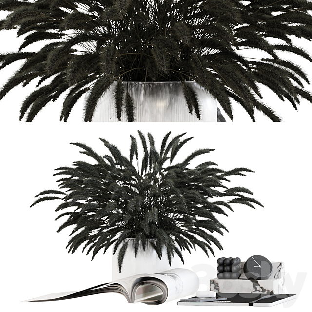Black & white decorative set 3DSMax File - thumbnail 3