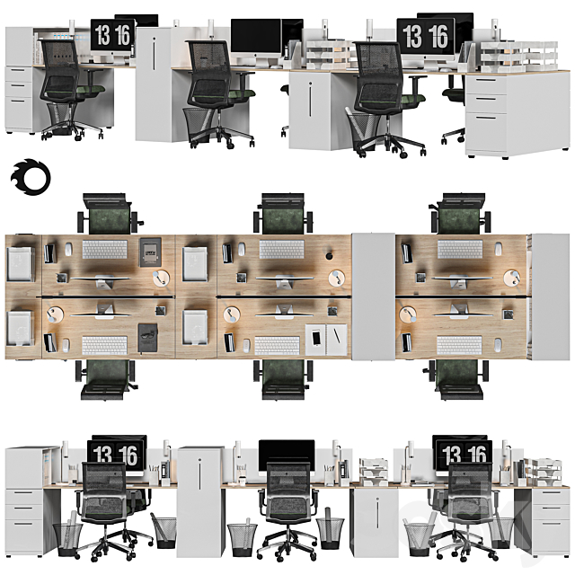modern office furniture 3DSMax File - thumbnail 1