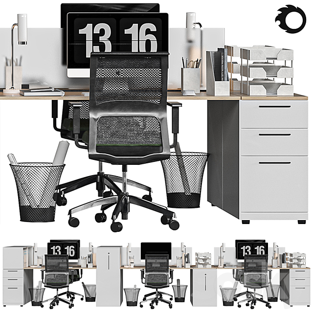 modern office furniture 3DSMax File - thumbnail 2