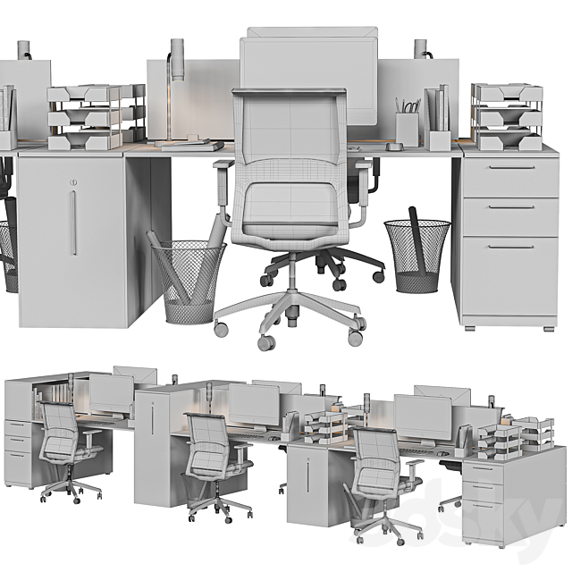modern office furniture 3DSMax File - thumbnail 7
