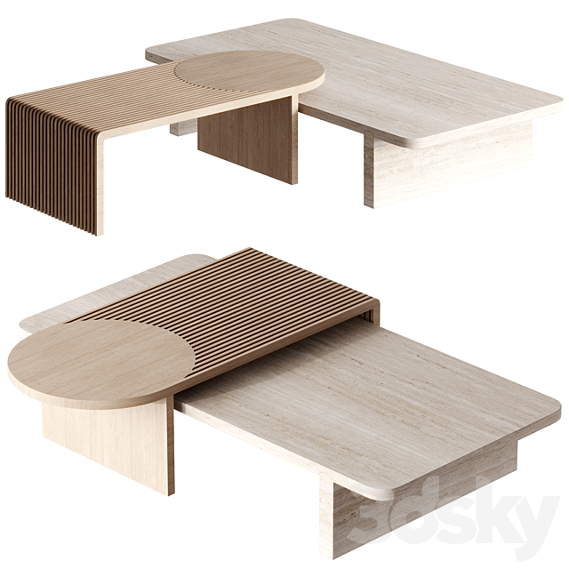 Stick and Stone center table by Dooq 3DSMax File - thumbnail 1