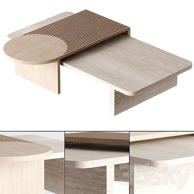 Stick and Stone center table by Dooq 3DSMax File - thumbnail 2
