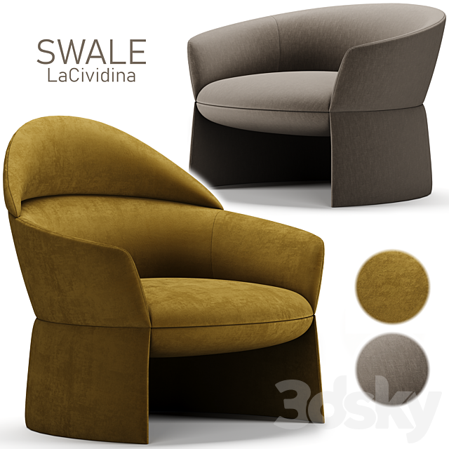 SWALE armchair – LaCividina 3DSMax File - thumbnail 2