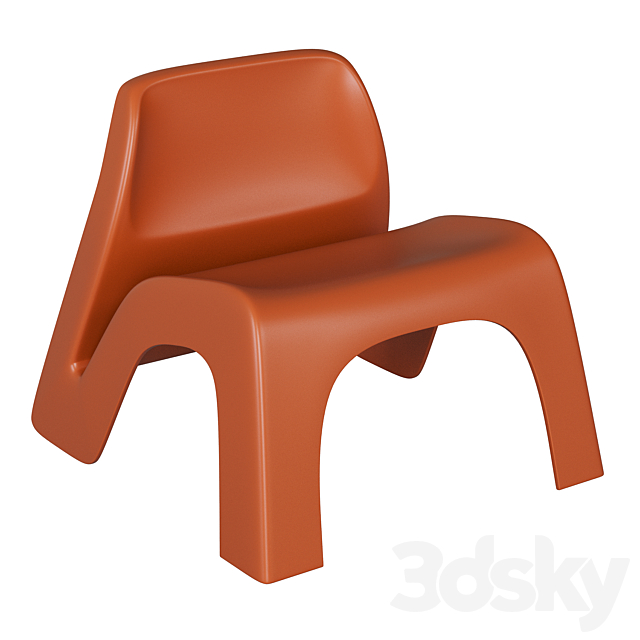 Luigi Colani – Fiberglass lounge chair 3DSMax File - thumbnail 4