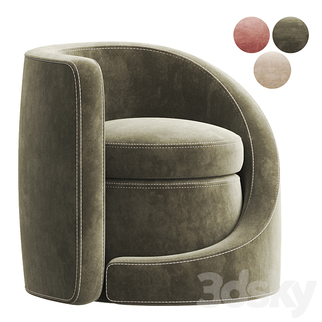 Pair of Spiral Lounge Chairs 3DSMax File - thumbnail 1