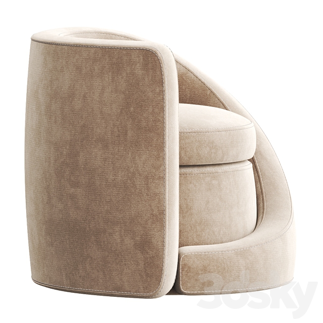 Pair of Spiral Lounge Chairs 3DSMax File - thumbnail 2