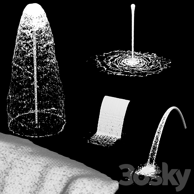 liquid water fountain 3d Download
