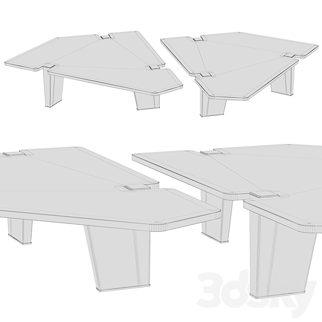 Minotti coffee tables JACOB 3d