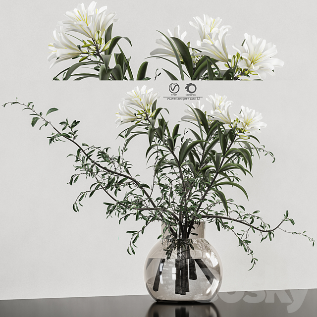 plants bouquet vase 12 3DSMax File - thumbnail 2