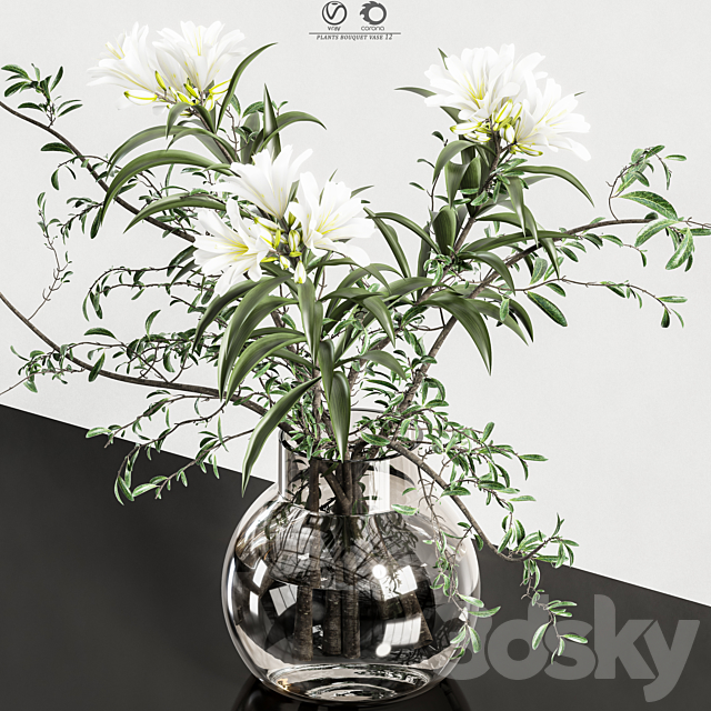 plants bouquet vase 12 3DSMax File - thumbnail 5