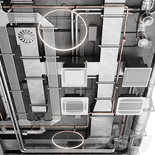 Industrial ceiling 7 3dskyfree