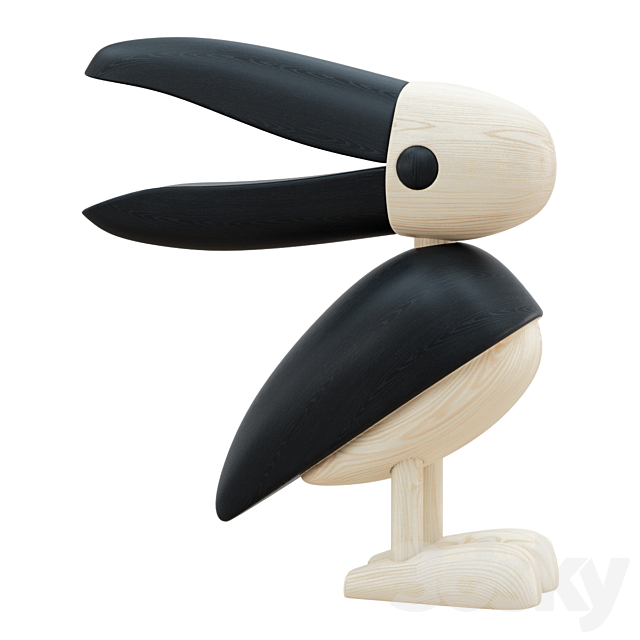 Wooden Bird Figurine 3DSMax File - thumbnail 1