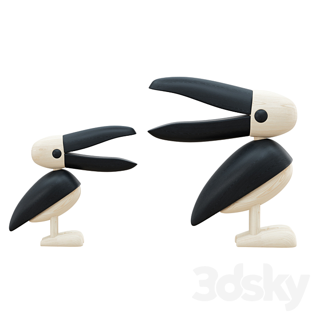 Wooden Bird Figurine 3DSMax File - thumbnail 2