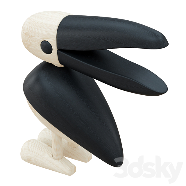 Wooden Bird Figurine 3DSMax File - thumbnail 4