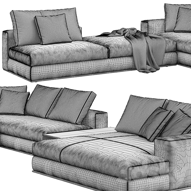 Minotti _ Hamilton Sofa Corner Composition 3dskyfree
